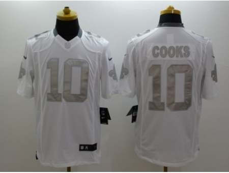 Nike New Orleans Saints 10 Brandin Cooks White Game Platinum NFL Jersey