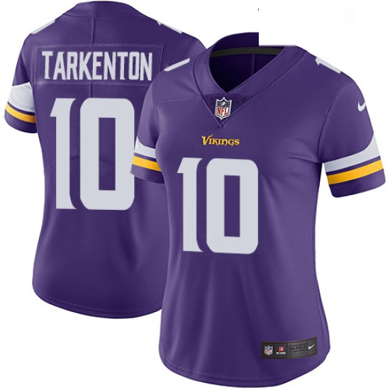 Womens Nike Minnesota Vikings 10 Fran Tarkenton Purple Team Color Vapor Untouchable Limited Player N