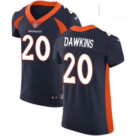 Men Nike Denver Broncos 20 Brian Dawkins Navy Blue Alternate Vapor Untouchable Elite Player NFL Jers