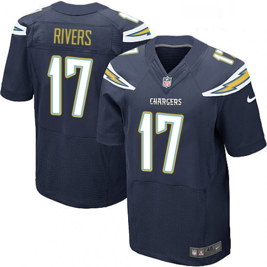 Men Nike Los Angeles Chargers 17 Philip Rivers Elite Navy Blue Team Color NFL Jersey