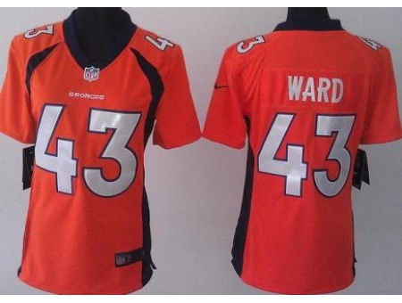 Women Nike Denver Broncos #43 T.J. Ward Orange NFL Jerseys