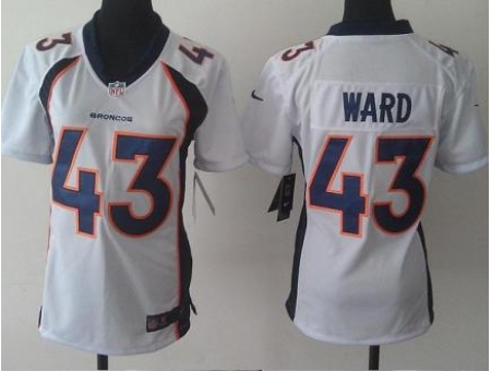 Women Nike Denver Broncos #43 T.J. Ward White NFL Jerseys