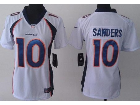 Women Nike Denver Broncos 10 Emmanuel Sanders White NFL Jerseys