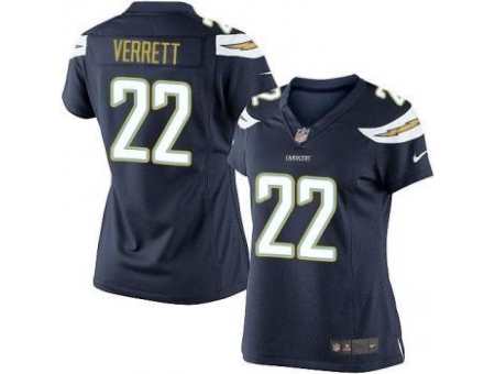 Women Nike San Diego Chargers 22 Jason Verrett Dark Blue MLB Jerseys