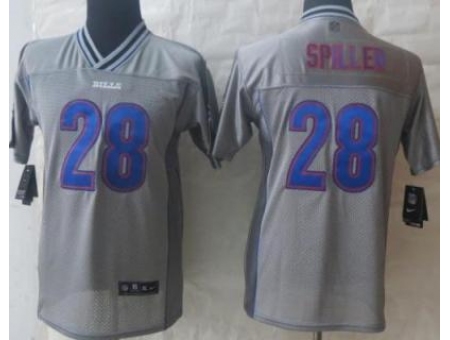 Youth Nike Buffalo Bills 28 C.J. Spiller Grey Vapor Elite Jerseys