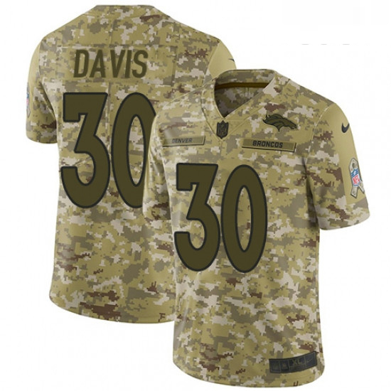 Youth Nike Denver Broncos 30 Terrell Davis Limited Camo 2018 Salute to Service NFL Jersey