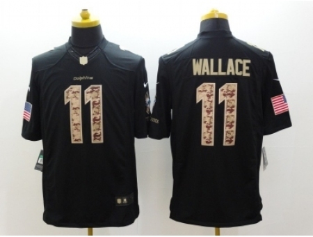 Nike Miami Dolphins 11 Mike Wallace Black Limited Salute to Service NFL Jersey