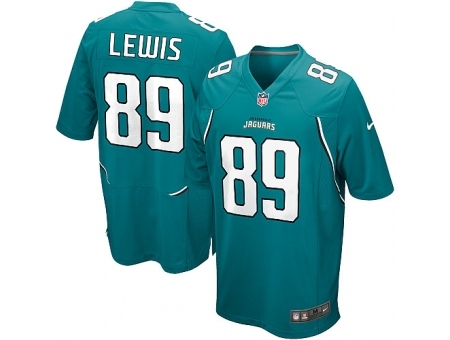 Nike Jacksonville Jaguars 89 Marcedes Lewis Game Green NFL Jersey