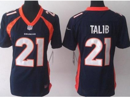 Women Nike Denver Broncos 21 Aqib Talib Blue NFL Jerseys