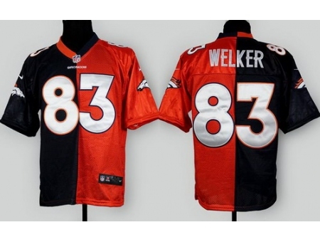 Nike Denver Broncos 83 Wes Welker Orange-Blue Elite Split NFL Jersey