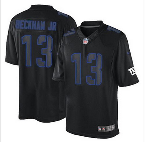 New New York Giants #13 Odell Beckham Jr Black Men Stitched NFL Impact Limited jersey