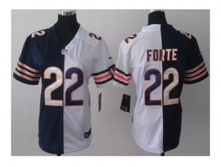 Nike women nfl jerseys chicago bears #22 matt forte white-blue[Elite split]