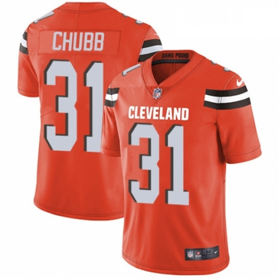 Youth Nike Cleveland Browns 31 Nick Chubb Orange Alternate Vapor Untouchable Limited Player NFL Jers