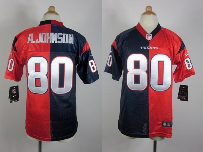 Nike Women Houston Texans #80 Andre Johnson blue-red jerseys(Elite split)