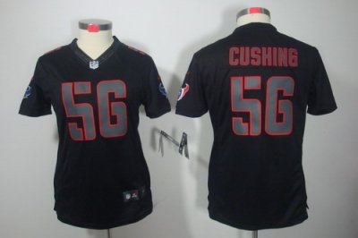 Women Nike Houston Texans 56# Brian Cushing Black Jerseys(Impact Limited)