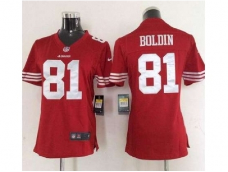 Nike Women San francisco 49ers #81 boldin red jerseys