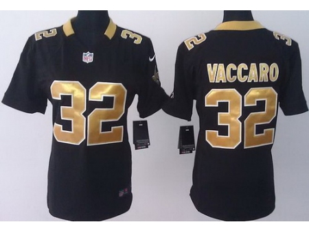 Women Nike New Orleans Saints 32 Kenny Vaccaro Black NFL Jerseys