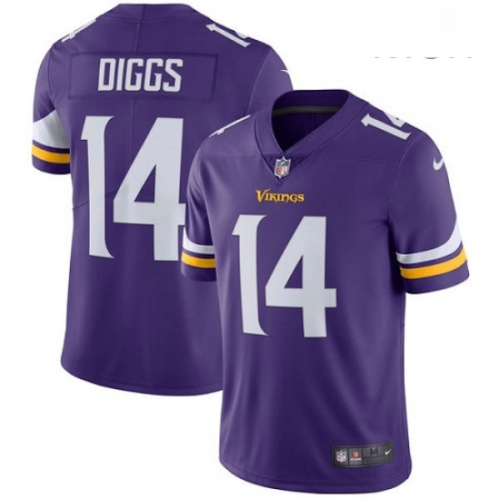 Mens Nike Minnesota Vikings 14 Stefon Diggs Purple Team Color Vapor Untouchable Limited Player NFL J