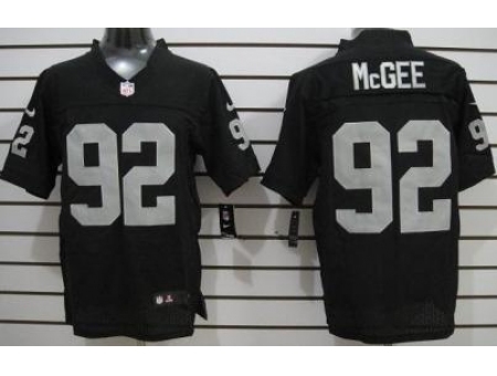 Nike Oakland Raiders 92 Eddie McGee Black Elite NFL Jersey