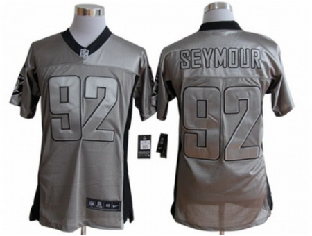 Nike Oakland Raiders 92 Richard Seymour Grey Elite Shadow NFL Jersey