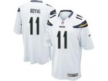 Nike San Diego Chargers 11 Eddie Royal White Elite NFL Jersey