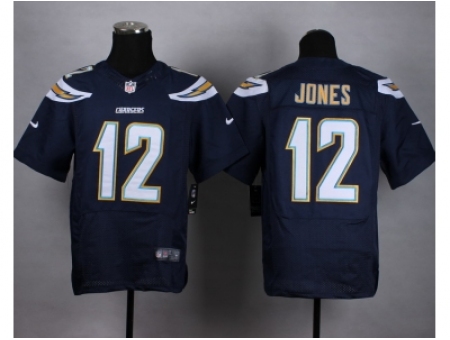 Nike San Diego Chargers 12 Jacoby Jones Dark blue Elite NFL Jersey