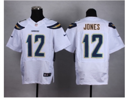 Nike San Diego Chargers 12 Jacoby Jones white Elite NFL Jersey