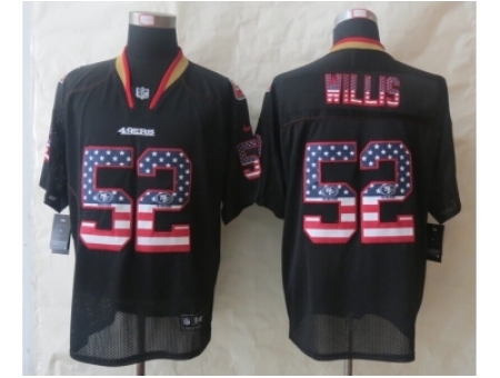 Nike San Francisco 49ers 52 Patrick Willis Black Elite USA Flag Fashion NFL Jersey