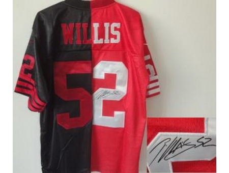 Nike San Francisco 49ers 52 Patrick Willis Black Red Elite Split Signed NFL Jersey