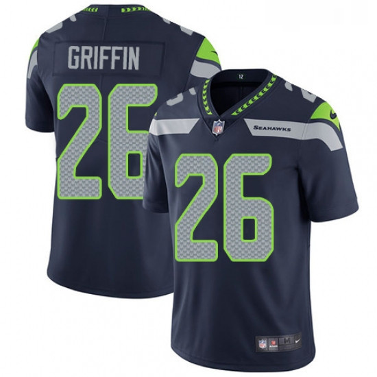 Mens Nike Seattle Seahawks 26 Shaquill Griffin Steel Blue Team Color Vapor Untouchable Limited Playe