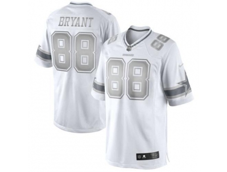 Nike Dallas Cowboys 88 Dez Bryant White Limited Platinum NFL Jersey