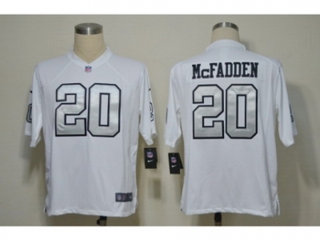 Nike Oakland Raiders 20 Darren Mcfadden White Game Silver NumberNFL Jersey