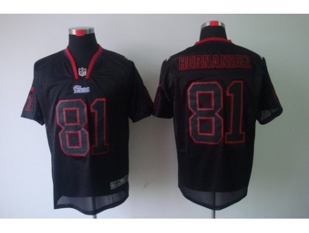 Nike New England Patriots 81 Aaron Hernandez Black Elite Lights Out NFL Jersey