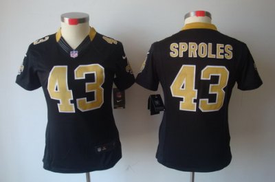 Women Nike New Orleans Saints 43# Sproles Black[Women's NIKE LIMITED Jersey]