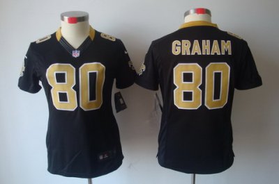 Women Nike New Orleans Saints 80# Graham Black[Women's NIKE LIMITED Jersey]