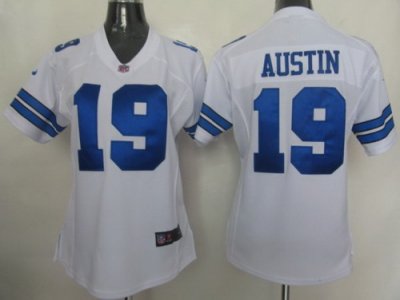 Women Nike Dallas Cowboys 19# Austin White Jersey