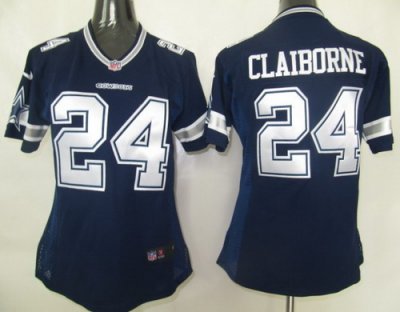 Women Nike Dallas Cowboys 24# Claiborne Authentic Jersey