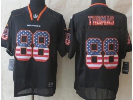 Nike Denver Broncos 88 Demaryius Thomas Black USA Flag Fashion NFL Jersey