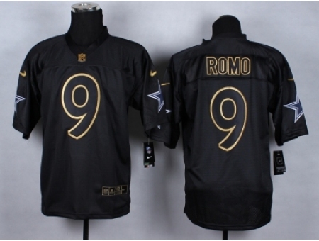 Nike Dallas Cowboys 9 Tony Romo black Elite gold lettering fashion NFL Jersey