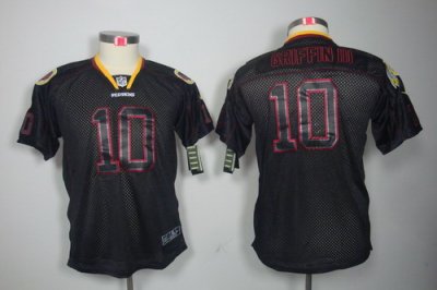 Youth Nike Washington Redskins #10 Robert Griffin III Black Color[Lights Out Elite Jerseys]