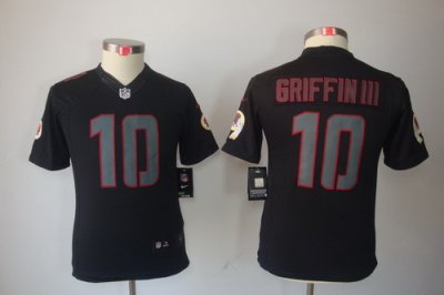 Youth Nike Washington Redskins #10 Robert Griffin III Black Jerseys[Impact Limited]