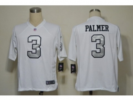 Nike Oakland Raiders 3 Carson Palmer White Game Silver Number NFL Jersey