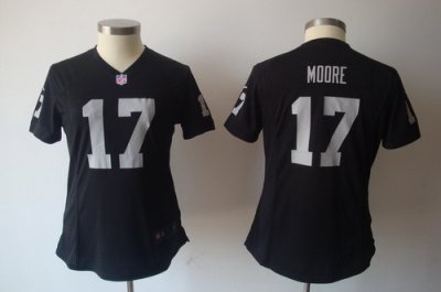 Women Oakland Raiders 17# Denarius Moore Black Jersey