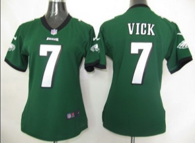 Women Nike Philadelphia Eagles 7# Michael Vick Green Jersey