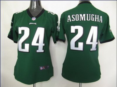 Women Nike Philadelphia Eagles 24# Nnamdi Asomugha Green Jersey