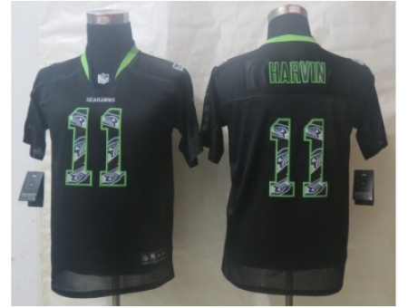 Youth Nike Seattle Seahawks #11 Harvin Black Jerseys(Lights Out Stitched)