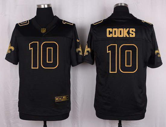 Nike Saints #10 Brandin Cooks Black Mens Stitched NFL Elite Pro Line Gold Collection Jersey