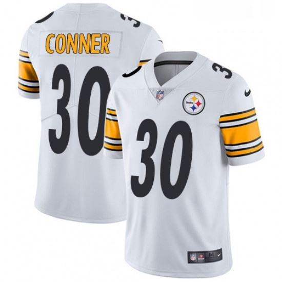 Mens Nike Pittsburgh Steelers 30 James Conner White Vapor Untouchable Limited Player NFL Jersey