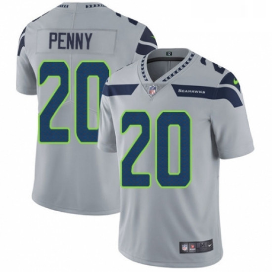 Youth Nike Seattle Seahawks 20 Rashaad Penny Grey Alternate Vapor Untouchable Elite Player NFL Jerse