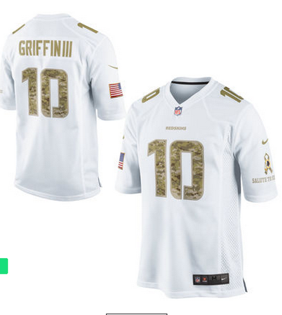 MENS WASHINGTON REDSKINS ROBERT GRIFFIN III NIKE WHITE SALUTE TO SERVICE GAME JERSEY